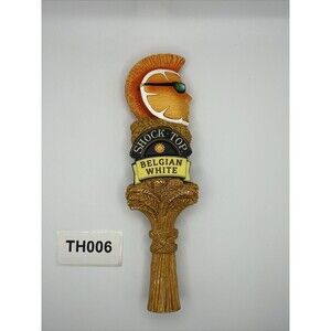 Shock Top Belgian White 2 Sided Draft Beer Tap Handle Tapper Mancave Bar Pub